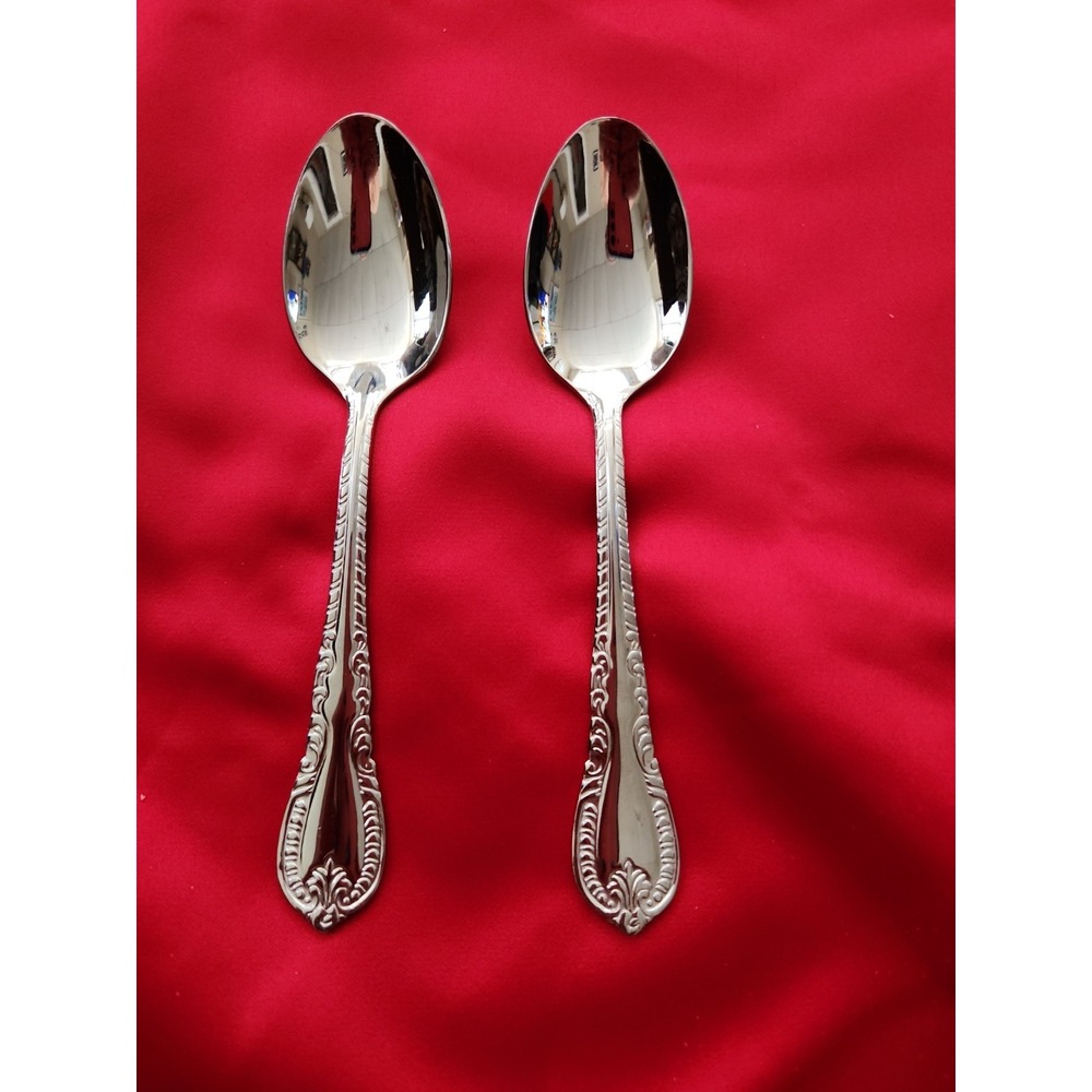Reed & Barton Louis Philippe 18/10 Stainless Steel Teaspoons Set of 2 Floral